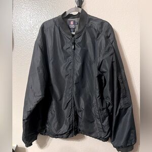 Vintage Chaps Ralph Lauren Bomber Jacket Men's LG Black Nylon Fleece Lined